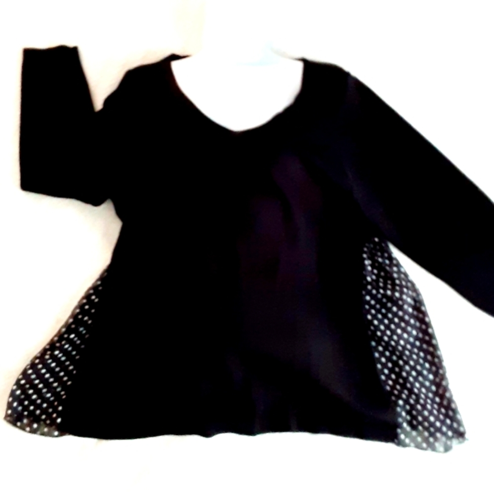 Lane Bryant Swing Blouse w/ Polka Dot Sheer Side Detail 14/16